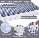 80"x60" Waterproof Sandproof Picnic Mat - Portable Foldable Outdoor Blanket for Beach, Park, Travel & Indoor Use - Lightweight Compact Design, Easy-Carry (Gray&White) by TinyTreasures Baby Boutique