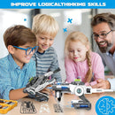 SMIESSKIDDO Hydraulic Robotic Arm - 106 Pcs Dual-Mode STEM Toy for Kids 8-12, Build & Launch Flying Disc | No Batteries, Safe Engineering Science Kit, Model Kits Gift for Boys & Girls 9 10 11 by TinyTreasures Baby Boutique