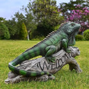 Chameleon Figurine Lizard Garden Decor: Big Iguana Figure Outdoor Statue Resin Yard Decoration Porch Large Sculpture Lawn Outside Flowerbed Accessories Welcome Sign by CozyNest Decor