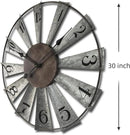 Mrocioa 30inch Windmill Distressed Metal Wall Clocks Rustic Large Decorative Clock Oversized Farmhouse Decor,Non Ticking,Battery Operated by CozyNest Decor