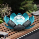Lotus Solar Lights Outdoor,Solar LED Powered Garden Light Waterproof for Decor Tabletop Ground Yard Patio Walkway Landscape,Metal Glass LED Lotus Flower Lights by GreenHaven Gardens