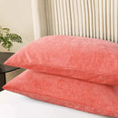 CaliTime Throw Pillow Covers Decorative 20 X 26 Inches Pack of 2 Cozy Chenille Standard Pillow Shams Cases for Couch Sofa Bed Living Room Home Living Coral by CozyNest Decor
