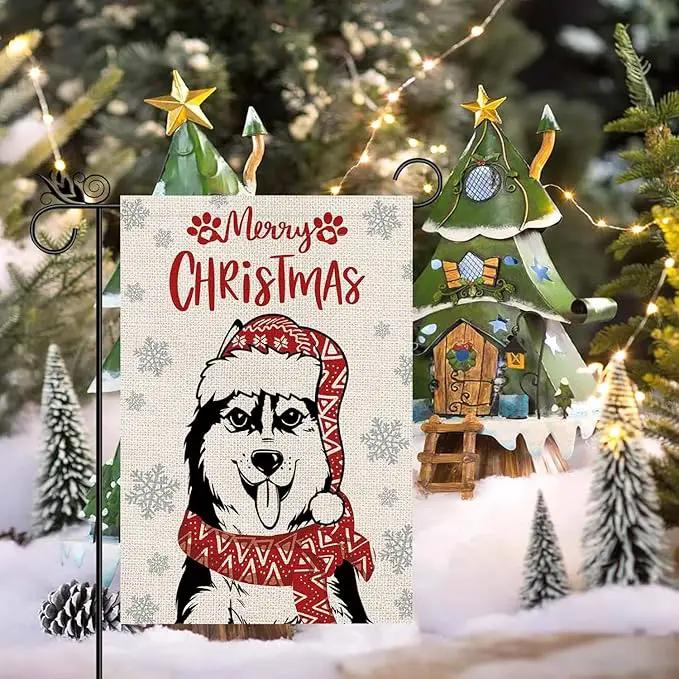 Seasonal Garden Flags Husky Double Sided Flags Set of 11 Holiday Farmhouse Indoor Outdoor Yard Lawn Christmas Gifts Decorations 12.5x18 Inch, photo 4 of 5