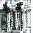 Black White and Gold Linking Balloons, 90PCS Black Gold and White Balloon Arch, Metallic Silver Quick Linked Connecting Balloon for Wedding Birthday Baby Shower Graduation New Year Party Decorations by CozyNest Decor