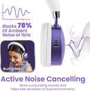 Puro Sound Labs PuroQuiet Plus Kids Noise Cancelling Headphones, Bluetooth Kids On Ear Headphones with Mic, Lightweight On-Ear Design, Studio-Grade Sound (Purple) by TinyTreasures Baby Boutique