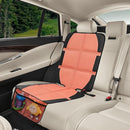 Car Seat Protector for Child, 2 Pack Covers with Mesh Pockets & Non-Slip Backing, 600D Durable Under Seat for Back (Orange, Large) by TinyTreasures Baby Boutique
