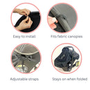 Stroller Sun Shade - Universal UV Protection Cover for Strollers Sunshade with See Through, Clip-On Sun Blocker, Sun Shield for Baby, Breathable Adjustable Fit, Full Coverage, M Black by TinyTreasures Baby Boutique