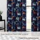 Kids Blackout Curtains - Pixel Dinosaur Curtains, 100% Blackout, 2 Panels, Each W52×L84, Thermal Insulated, Noise Reducing for Kids Bedroom, Bring a Playful and Retro Touch to Your Child’s Room by TinyTreasures Baby Boutique