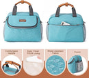 Breastmilk Cooler Bag with Ice Pack Fits 6 Baby Bottles up to 9 Ounce, Wearable Breast Pumps Cooler Bag for Nursing Mom Daycare, Work, Travel- Aqua by TinyTreasures Baby Boutique