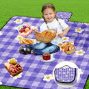 Extra Large Picnic Blanket Waterproof,80"x 80"Foldable Machine Washable Beach Blanket,Outdoor Blanket for 6-8 Adults,Suitable for Indoor Crawling,Park Beach,Camping,Hiking,Family Travel(Purple) by TinyTreasures Baby Boutique