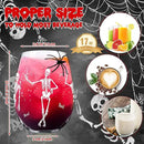 Sliner 2 Pack 17 oz Halloween Skeleton Wine Glasses Gift for Women Skull Shot Glasses Whiskey Drinking Cup for Halloween Party Supplies Birthday Theme Events Spooky Gifts(Skeleton) by CozyNest Decor