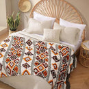 CASAAGUSTO Boho Throw Blanket - Orange and Green Decorative Blankets with Tassel, Printed Flannel Bohemian Blanket for Chair, Bed, Sofa, Couch(60 * 80, Orange and Green) by CozyNest Decor
