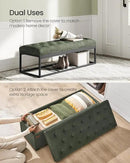 SONGMICS Velvet Storage Ottoman Bench, Foot Rest with Legs, 15.7 x 43 x 15.7 Inches, End of Bed Bench, Storage Chest, Load up to 660 lb, for Living Room, Bedroom, Entryway, Forest Green ULSF089C01 by CozyNest Decor