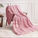 Chunky Knit Throw Blanket, 30''*40'' Knitted Throw Chenille Yarn for Bed Couch, Handmade Light Pink Crochet Big Thick Blanket, Machine Washable Cute Comfy Blanket for Home Decor by CozyNest Decor
