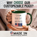 Custom Mug Upload Your Picture Personalized Coffee Mug with Photo Text Name Customized Cup Unique Ideas Gifts for Men Women Mom Dad Girlfriend Boyfriend Friend Family (Dark Green, 11oz) by TinyTreasures Baby Boutique