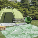 Pauwer Waterproof Outdoor Rug 8x10, Reversible Plastic Straw Patio Camping Rug, Indoor Outdoor RV Mat Carpet for Deck, Camper, Porch, Balcony, Backyard, Picnic, Leaf Green by GreenHaven Gardens