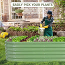 Galvanized Raised Garden Bed Outdoor- 2 Pcs Raised Beds for Gardening| Metal Planter Box, Steel Raised Garden Bed Kit with Gloves for Vegetables, Flower, Herbs (6x2x1.4FT, Green) by GreenHaven Gardens