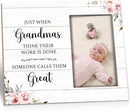 Great Grandma Picture Frame - Great Grandma Baby Announcement Gifts, Just When Grandmas Think Their Work Is Done Someone Calls Them Great Wooden Frame for Tabletop or Wall Hanging 4x6 Photo by TinyTreasures Baby Boutique