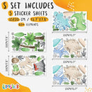 Dinosaur Wall Decals by Lipastick - Peel and Stick Palm Tree Dino Jurassic-Themed Stickers for Baby Nursery, Kids Room, Toddler Bedroom, Playroom, Daycare, Classroom Decor -S Size by TinyTreasures Baby Boutique