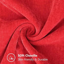 decorUhome Chenille Soft Throw Pillow Covers 18x18 Set of 2, Farmhouse Velvet Neutral Decorative Euro Pillow Covers with Stitched Edge for Couch Sofa Bed Home Decor, Red by CozyNest Decor
