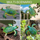 Natelf Solar Powered Turtle Statue Outdoor Decor Metal Animal Yard Art Waterproof Outdoor Sculptures for Patio, Yard, Balcony, Yard Ornament - Unique Housewarming Gifts by GreenHaven Gardens