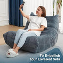 Bean Bag Chairs for Adults Giant Bean Bag Chair Memory Foam BeanBag Chair Big Bean Bag Sofa with Filler Faux Fur Fireside Beanbags Lazy Sofa for Living Room Bedroom Dorm Office (Bluegrey Plush) by CozyNest Decor