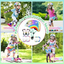 Vvinca Kids Toddlers Bike Helmet Adjustable for Ages 3-5-8 Years, Knee Pads and Elbow Pads Set Wrist Guard Sports Protective Gear Set for Roller Skate Bicycle Skateboard Scooter Girl Boy Birthday Gift by TinyTreasures Baby Boutique