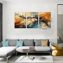Abstract Living Room Pictures Wall Decor - Modern Bedroom Wall Decor Above Bed - Large 3 Piece Canvas Wall Art for Office Size 24" x 36" by CozyNest Decor