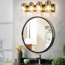 Black Gold Wall Sconces,Bathroom Vanity Light Fixtures,4 Lights Black Sconce Over Mirror,Farmhouse Bathroom Lights(Bulbs not Included) by CozyNest Decor
