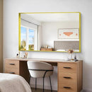 Gold Bathroom Mirror, 36x55 Inch Rectangular Deep Frame Mirror, Large Wall Mounted Bathroom Vanity Mirror Over Sink for Bedroom,Restroom, Living Room, Hangs Vertically or Horizontally by CozyNest Decor