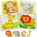 TOY Life Wooden Puzzles for Toddlers 2-4, Toddler Montessori Toys for 1 2 3 Year Old Boys Girls, Animals Wood Jigsaw Puzzles, Educational Learning Toy Kids Puzzle, Best Gifts for Baby Age 1-3 2-4 by TinyTreasures Baby Boutique
