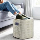 Hexagon Pouf Ottoman Stuffed with 2 Pockets & Handle, Comfort Corduroy Poufs, Non-Slip Foot Stool Storage Ottoman, Foam Floor Poufs Foot Rest for Couch, Bedroom (Beige) by CozyNest Decor