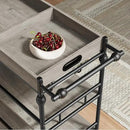 GarveeHome Bar Cart, Bar Carts for The Home, 3 Tier Serving Cart with Wheels, Home Bar & Serving Carts, Metal Rolling Cart with Wine Rack & Removable Tray for Kitchen, Dining Room, Living Room-Grey by CozyNest Decor