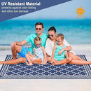 GAOMON Outdoor Rug for Patio 5'x8' Reversible Plastic Rugs Camping Mat for Outdoor, RV, Backyard, Deck, Balcony, Picnic, Beach, Navy/White(Geometric) by CozyNest Decor