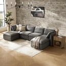mopio Oversized Modular Sectional Sofa with Fully Removable Covers and Storage, Convertible U, L-Shaped and Sleeper Sectional, Modern Couches with Ottoman Chaise (Stone Gray Fabric, 6 Seats, U) by CozyNest Decor