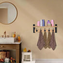 Sorbus Coat Hooks Wall Mount with Shelf – 24 Inch Coat Rack Wall Mount with 5 Heavy Duty Hooks – Floating Wall Shelf with Hooks for Entryway, Bathroom, Bedroom, Kitchen, or Mudroom (Maple Wood) by CozyNest Decor