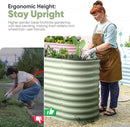 KING BIRD Raised Garden Bed 2.85 ft Tall 6 in 1 Galvanized Planter Garden Box Outdoor for Gardening, Deep Root Vegetables, Flowers 47.2X23.6X34.2 in, Light Green by GreenHaven Gardens
