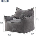 Giant Bean Bag Chair Sofa for Adults Teens, Comfy Corduroy Large Bean Bag Chairs with Armrests for Bedroom Living Room, Adult BeanBag Lazy Sofa Couch Chairs with Filler Included by CozyNest Decor