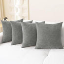 CaliTime Throw Pillow Covers Decorative 18 X 18 Inches Pack of 4 Cozy Chenille Cushion Cases for Couch Sofa Bed Living Room Home Medium Grey by CozyNest Decor