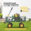 VIVOHOME Heavy Duty 550 Lbs Capacity Mesh Steel Garden Cart Folding Utility Wagon with Removable Sides (Green) by GreenHaven Gardens