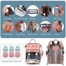 Jeryswet Baby Diaper Bags with Changing Station, Waterproof Large Capacity Diaper Bag Backpack for Moms Dads with USB Charging Port and Stroller Straps, Baby Shower Gifts, Pink by TinyTreasures Baby Boutique