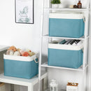 Bidtakay Large Storage Baskets for Shelves 3 Pack 16x11.8x11.8 Inch Storage Bins for Organizing Fabric Storage Cubes for Closet Clothes Basket Laundry-White&Teal by TinyTreasures Baby Boutique