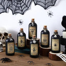 Uiifan 31 Pcs Halloween Potion Bottles Set Including Glass Apothecary Bottles with Cork Stickers and Pendants Halloween Decorations Indoor Party Supplies (Black,8.5 oz) by CozyNest Decor