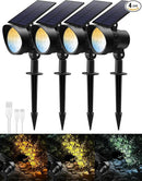 3CCT Solar Spot Lights Outdoor Dimmable, Solar Landscape Spotlights IP65 Waterproof, Dusk-to-Dawn Flag Pole Lights for Garden Yard Landscape Decorations, 4 Pack by GreenHaven Gardens