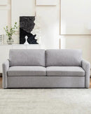 Queen Size Pull Out Sofa Bed, 2 in 1 Convertible Sleeper Sofa Couch with Pullout Bed, Memory Foam Mattress for Living Room Office, Space-Saving, Light Grey by CozyNest Decor