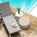 LVTXIII Inflatable Stool Ottoman Footrest with Handle, All Weather Foot Rest, Indoor or Outdoor Use for Home Patio Garden and Camping, D21 x H9, Stripe Beige by CozyNest Decor