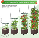 Raised Garden Bed Planter Boxes with Trellis,1pcs 70.9"Self-Watering Tomato Planter Boxes with Trellis for Climbing Vegetables Plants Flowers Tomato with Wheels,Use for Indoor Outdoor (Brown) by GreenHaven Gardens