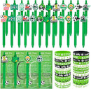 LiYiQ 72 Pcs Soccer Party Favors Soccer Team Gifts Soccer Goodie Bags Stuffers Soccer Ballpoint Pens Bookmark Card and Silicone Bracelet by TinyTreasures Baby Boutique