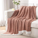 MIULEE Fall Rust Super Soft Throw Blanket for Couch, Cozy Fluffy Warm Throws Knit Blankets for Sofa, Bed, Chair, Living Room, Camping, Picnic, 50 x 60 inch by CozyNest Decor