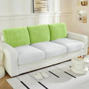 Large Backrest Cushion Covers Super Stretch Backrest Covers for 3 Cushion Couch Sofa, Couch Back Cushion Covers Featuring with Chenille Yarn (Softer Version, 3PC, Green) by CozyNest Decor